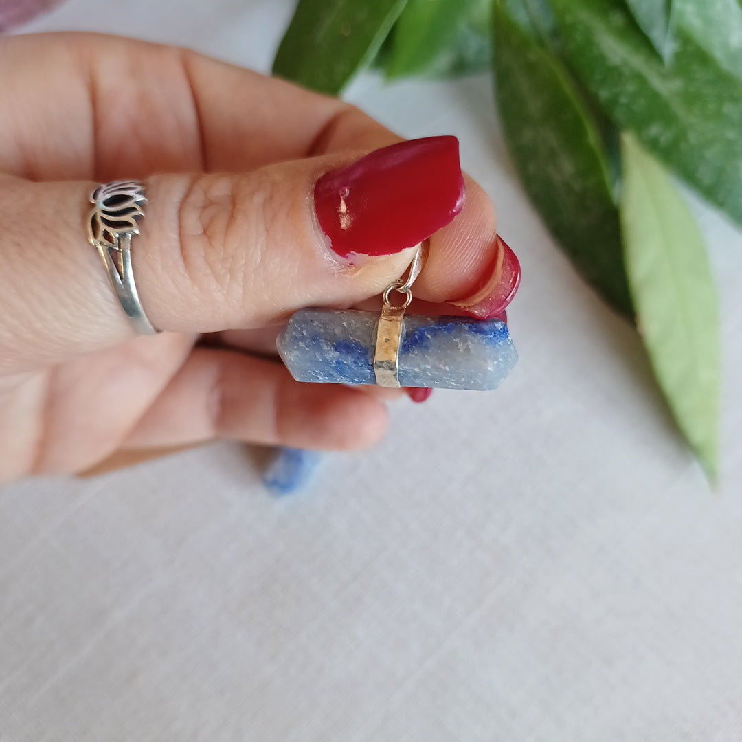 Biterminated Blue Quartz Pendant