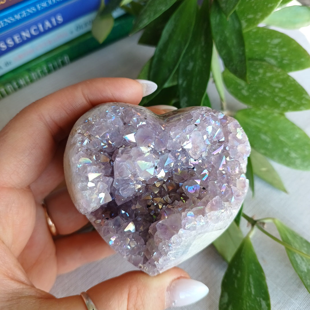 Druze Heart of Amethyst Aura Opal