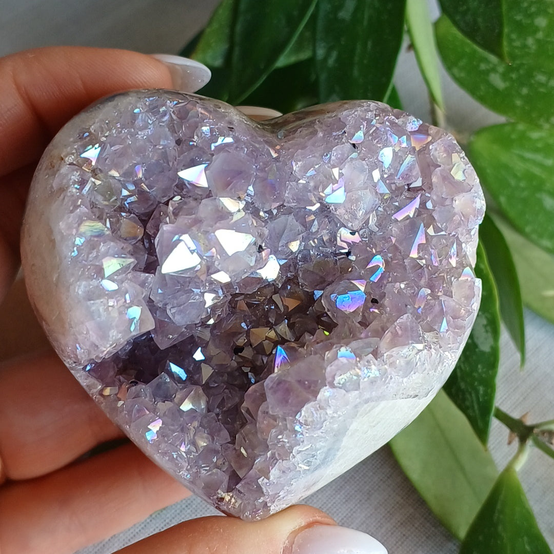 Druze Heart of Amethyst Aura Opal
