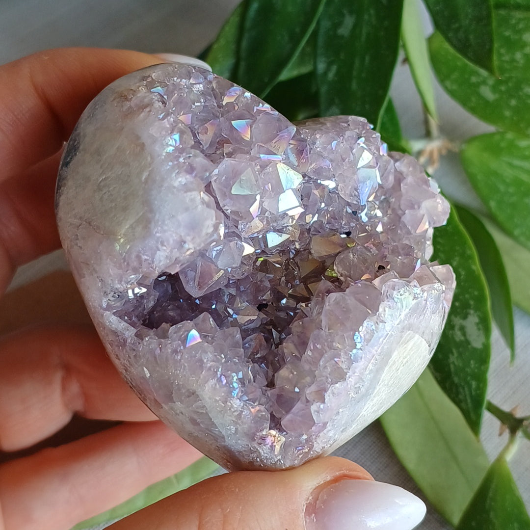 Druze Heart of Amethyst Aura Opal