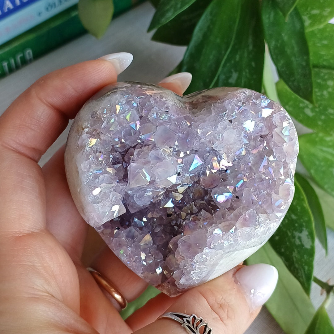 Druze Heart of Amethyst Aura Opal