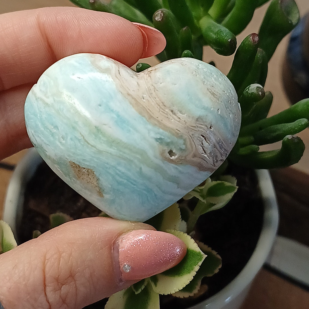 Blue Aragonite Heart