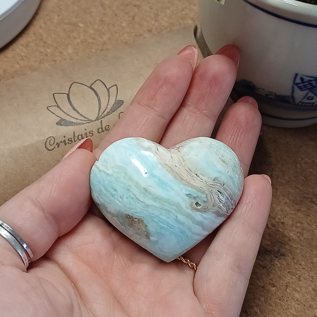 Blue Aragonite Heart