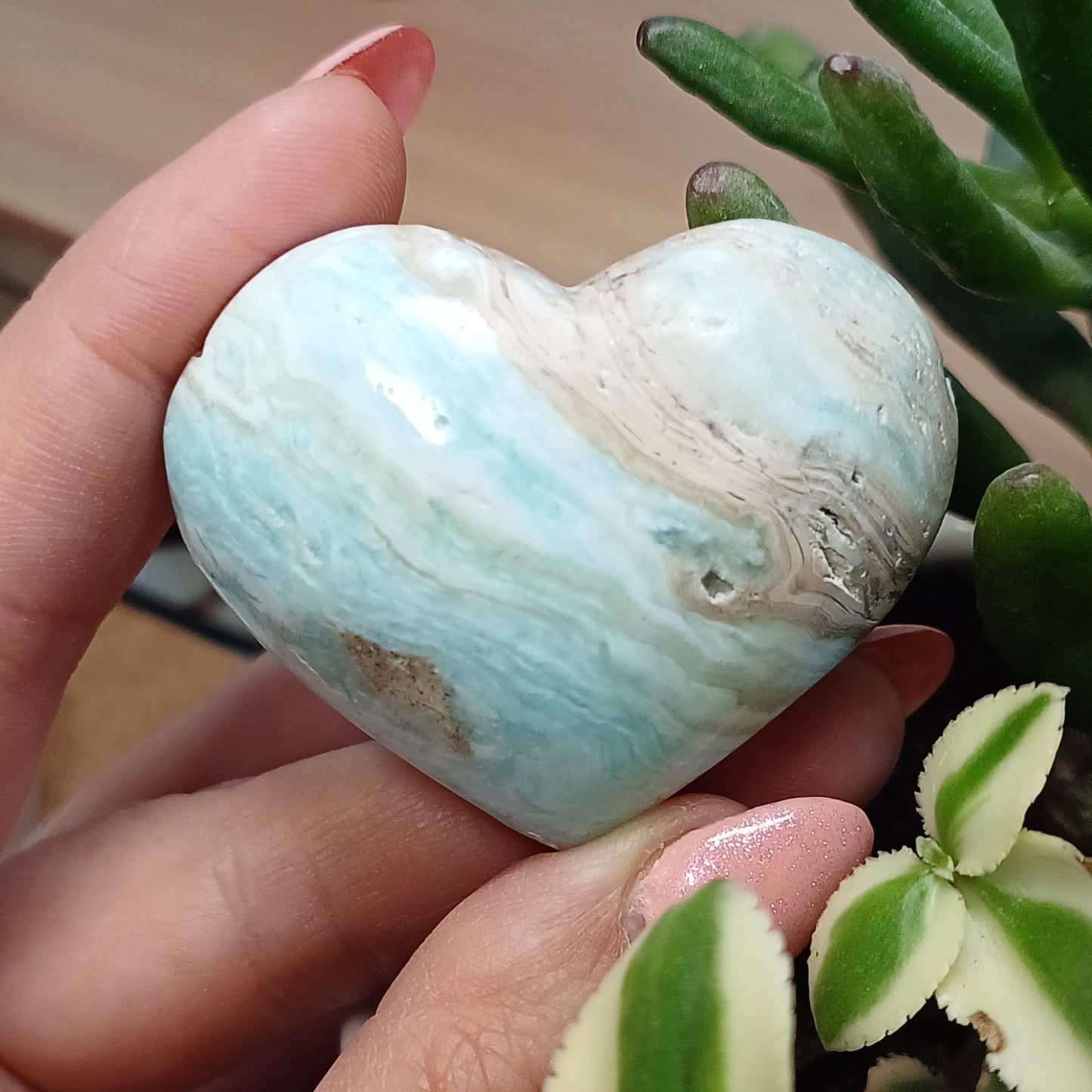 Blue Aragonite Heart