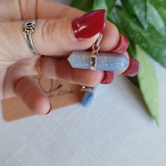 Biterminated Blue Quartz Pendant