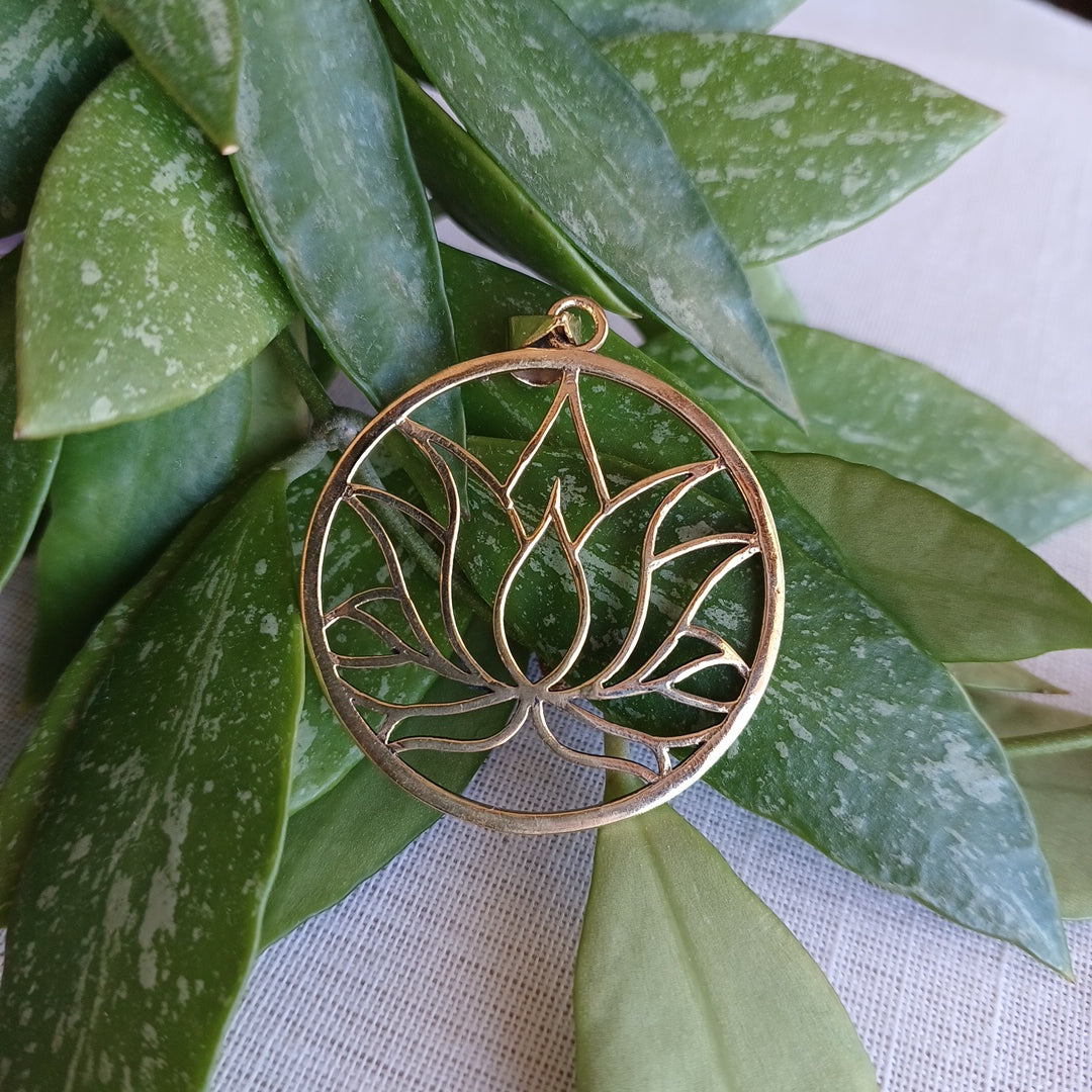 Bronze Lotus Flower Medallion