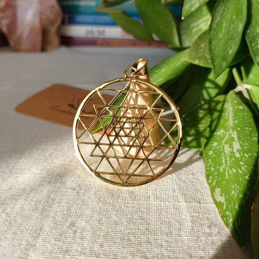 Bronze Sri Yantra Medallion