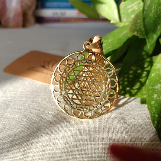 Bronze Mandala Sri Yantra Medallion