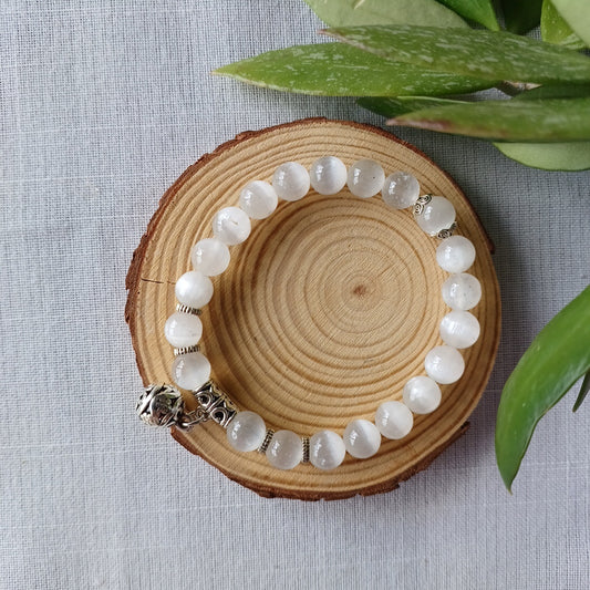 Selenite Bracelet with Charm