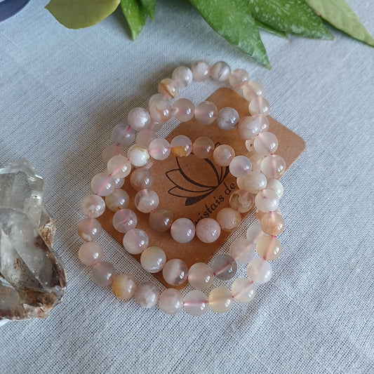 Cherry Blossom Agate Bracelet