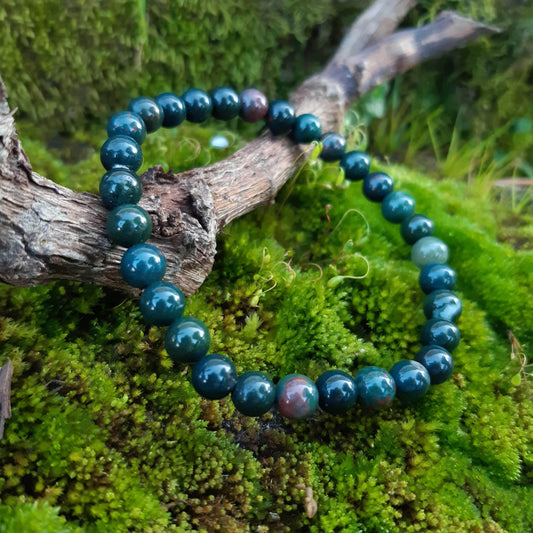 Blood Jasper or Heliotrope Bracelet