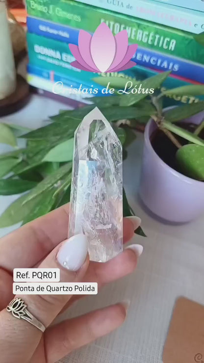 PQR01-Ponta de Quartzo com Arco-íris (Formação Natural polida)