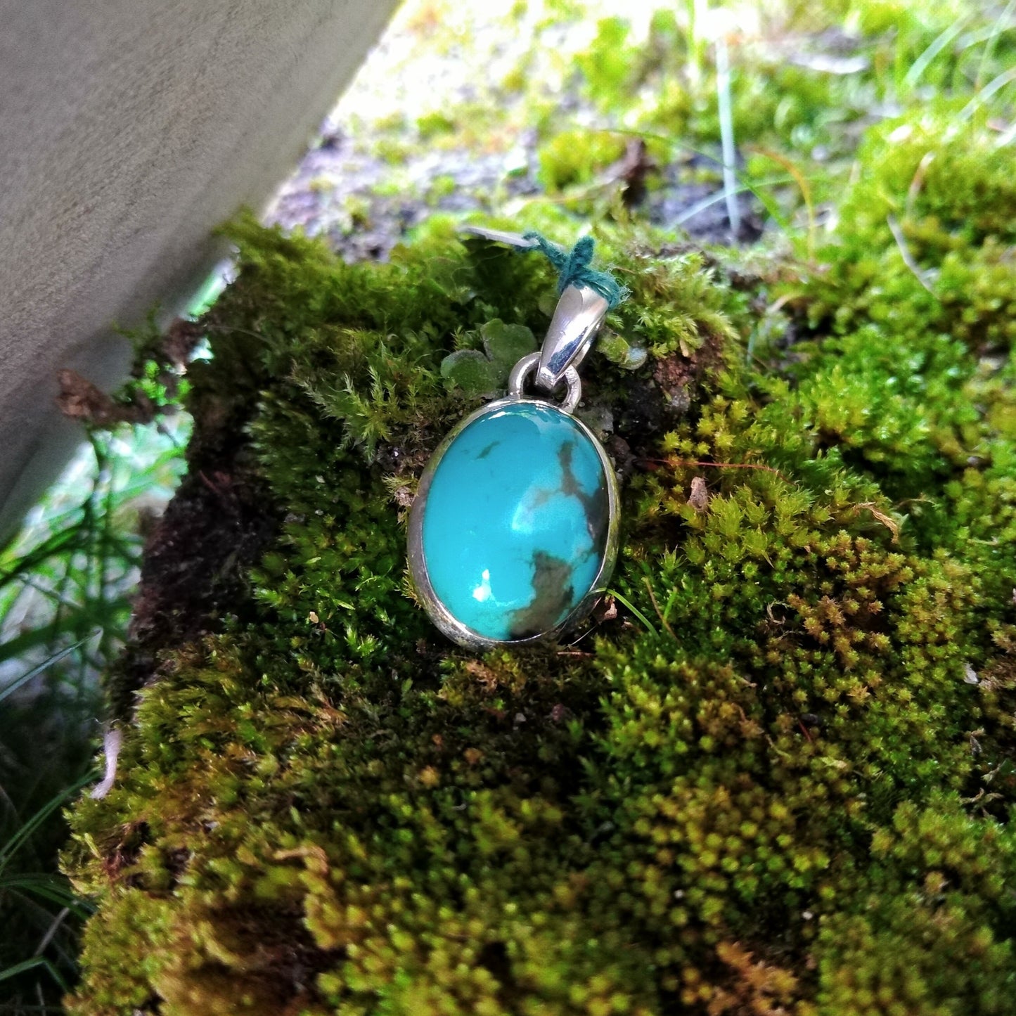 Pendant in Silver with American Turquoise