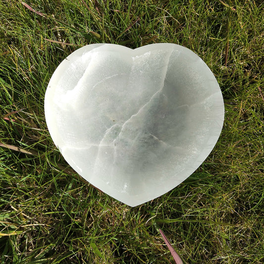 Taça de Selenite Coração 12 cm