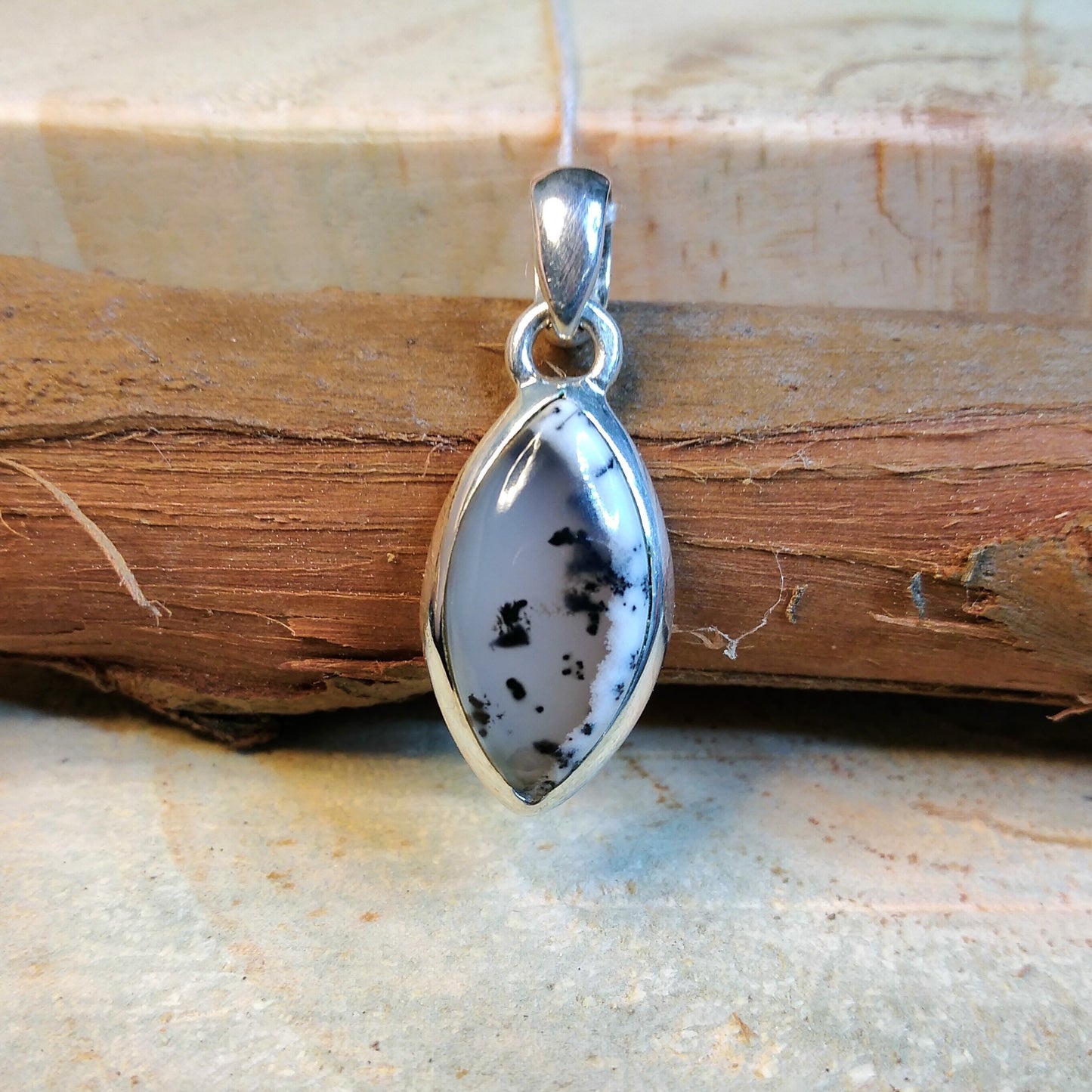 Silver Pendant with Dendritic Agate