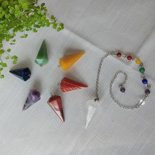 Conjunto de Pêndulos 7 Chakras com Fio