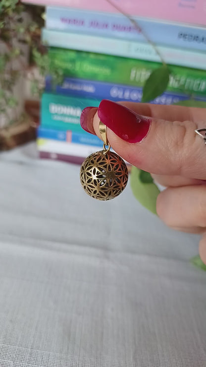 Flower of Life Bronze Sphere Pendant